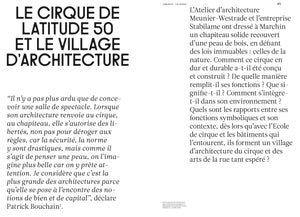 Vincent Geens - Cirque et architecture en campagne - Le manifeste circulaire de Latitude 50